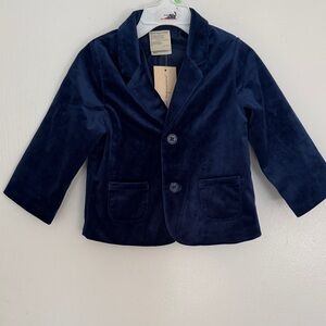 First Impressions Dark Blue Baby boy Velvet Blazer